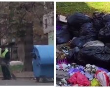 "Один отдувается за всех": несчастного дворника пригнали разгребать горы мусора в Одессе, кадры
