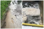 Река превратилась в коричневую жижу, вонь чувствуется за километр: кадры катастрофы под Киевом