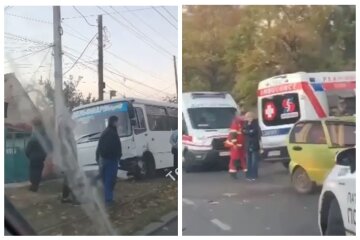 Лобовое столкновение маршрутки с легковушкой, выжили не все: кадры трагического ДТП в Одессе